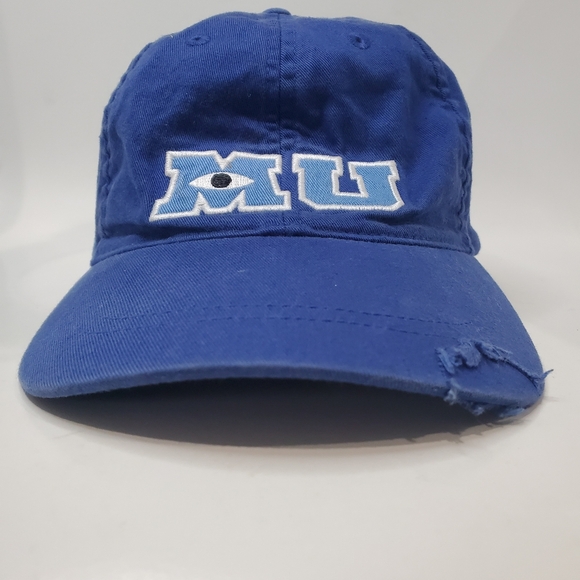 Disney Parks Adult Blue Monster’s University Distressed Strapback Hat Cap. - Picture 2 of 10